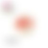 X 2 cabochons fleurs rouges, pavot 10mm