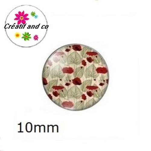 X2 cabochons fleuris 10mm