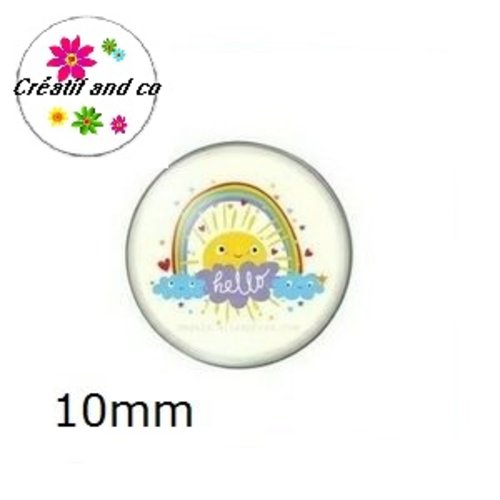 X2 cabochons nuage 10mm