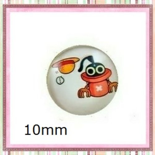 X2 cabochons grenouille 10mm