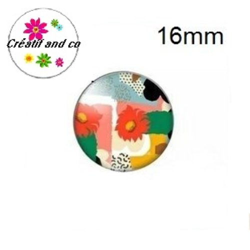 X2 cabochons colorés 16mm