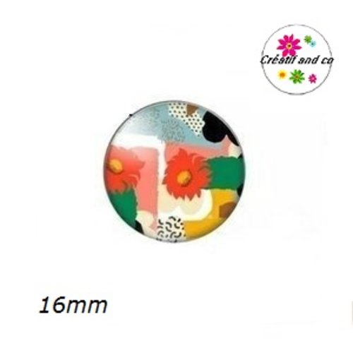 X2 cabochons colorés 16mm