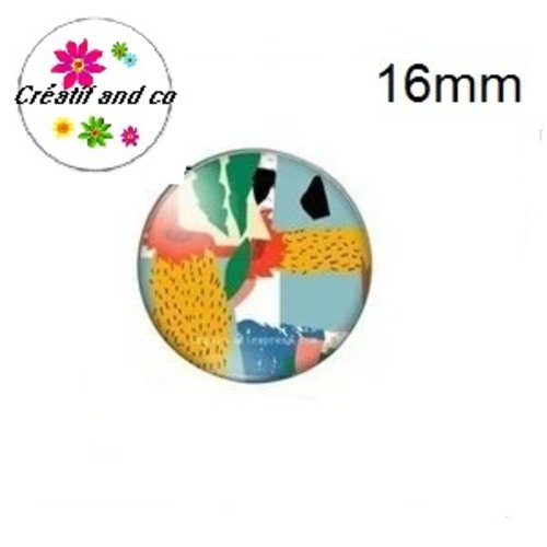 X2 cabochons colorés 16mm