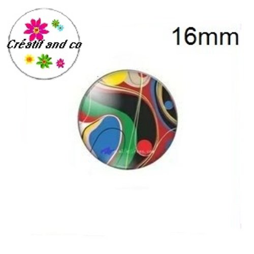 X2 cabochons colorés 16mm