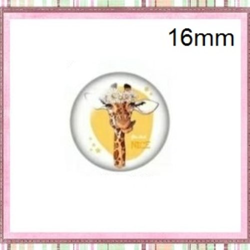 X2 cabochons girafe humoristique 16mm