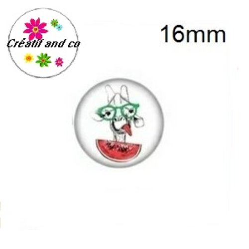 X2 cabochons girafe humoristique 16mm