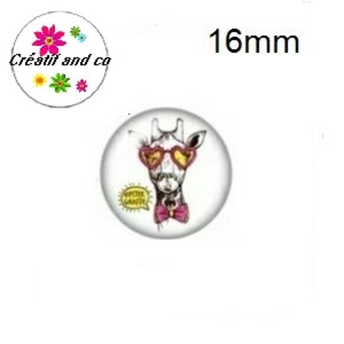 X2 cabochons girafe humoristique 16mm