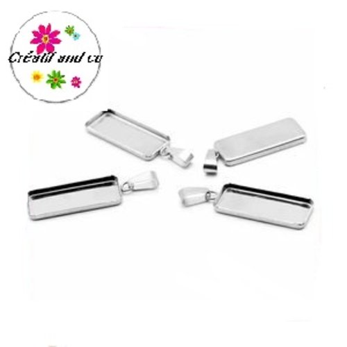 Pendentif rectangle pour cabochon 10x25mm