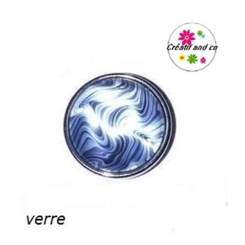 Bouton pression ton bleu gris
