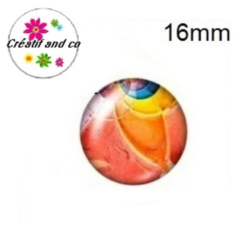 X2 cabochons colorés 16mm