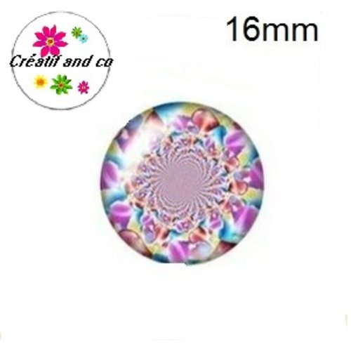 X2 cabochons colorés 16mm
