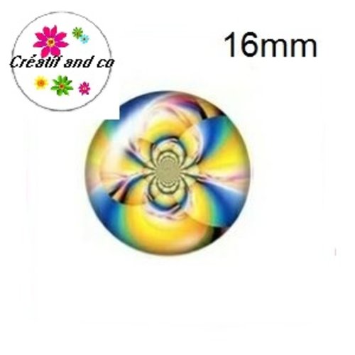 X2 cabochons colorés 16mm