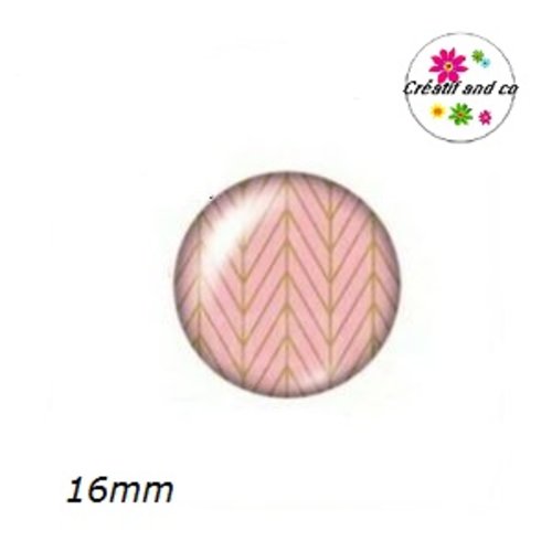 X2 cabochons rose et vert 16mm