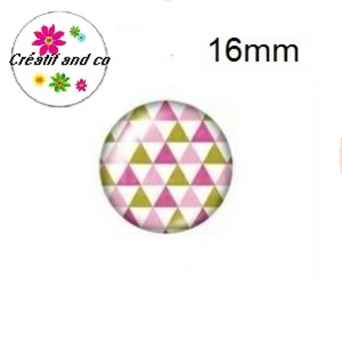 X2 cabochons triangles colorés 16mm