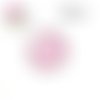 X2 cabochons rose pois blanc 16mm