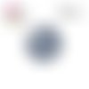 X2 cabochons bleu et blanc 16mm