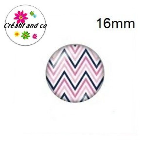 X2 cabochons rayés 16mm
