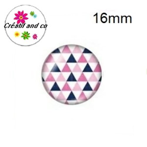 X2 cabochons triangles colorés 16mm
