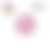 X2 cabochons fuchsia et blanc 16mm