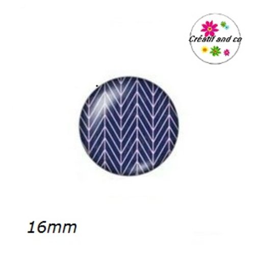 X2 cabochons bleu et rose 16mm