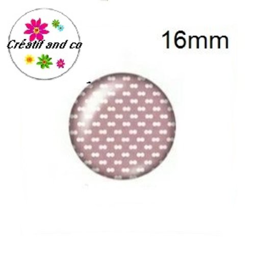 X2 cabochons parme fond blanc 16mm