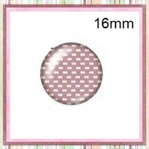 X2 cabochons parme fond blanc 16mm