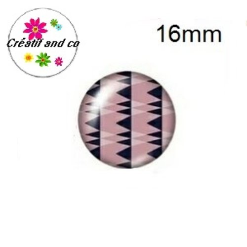 X2 cabochons bleu,rose et blanc 16mm