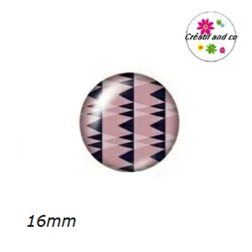 X2 cabochons bleu,rose et blanc 16mm