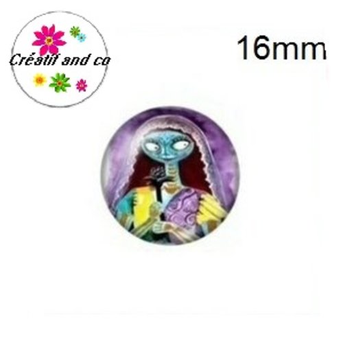 X2 cabochons femme skully 16mm