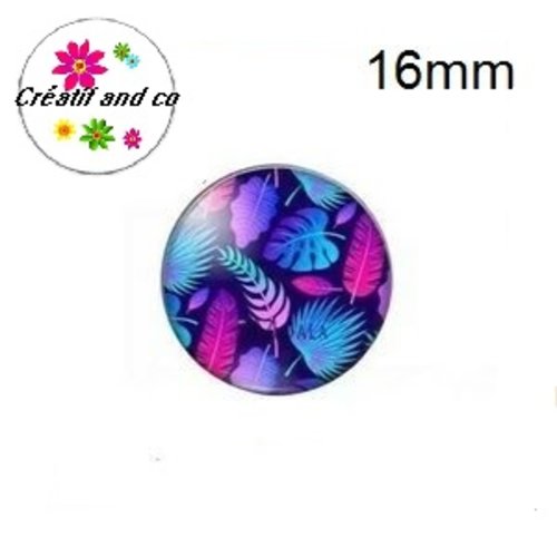 X2 cabochons feuille 16mm