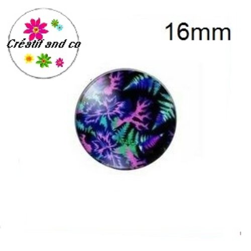 X2 cabochons feuille 16mm
