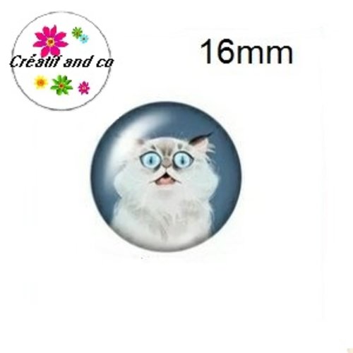 X2 cabochons chat 16mm
