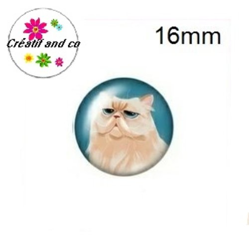 X2 cabochons chat 16mm