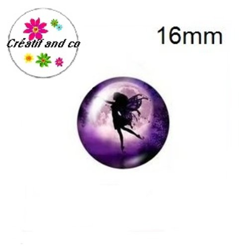 X2 cabochons fée 16mm