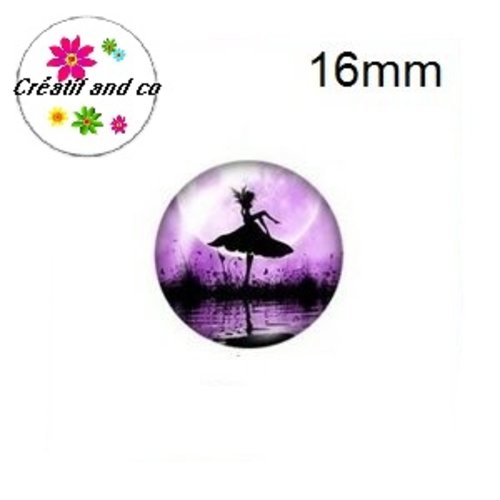 X2 cabochons fée 16mm