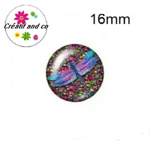 X2 cabochons libellule 16mm