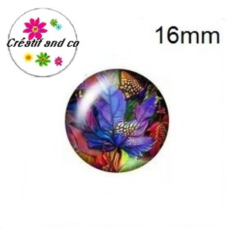 X2 cabochons fleuris 16mm
