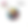 X2 cabochons fleuris 16mm