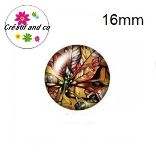 X2 cabochons fleuris 16mm