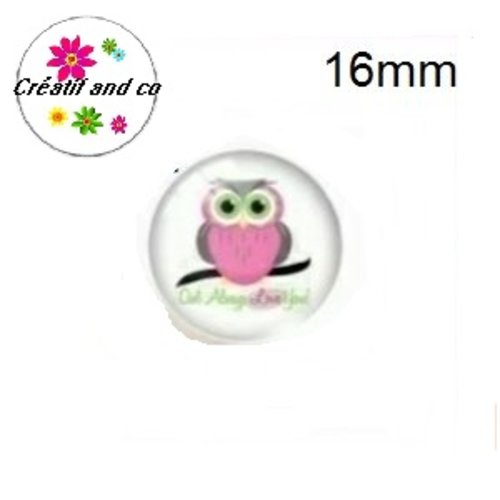 X2 cabochons hibou 16mm