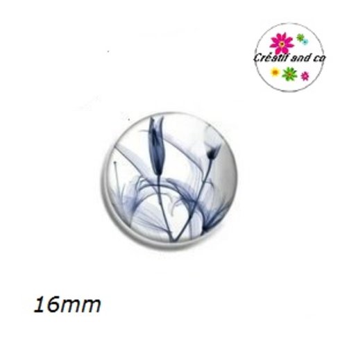 X2 cabochons duo de fleurs 16mm