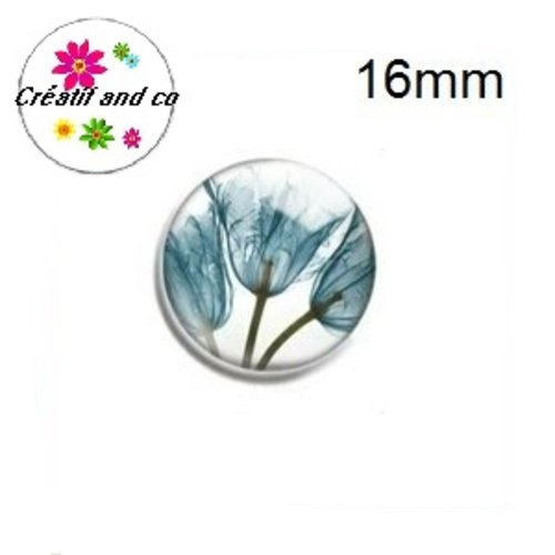 X2 cabochons trio de fleurs 16mm