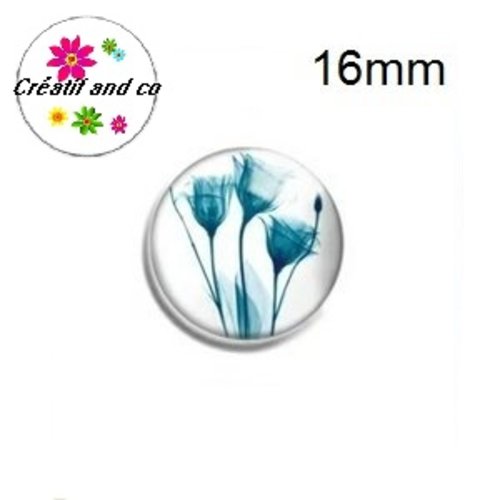 X2 cabochons trio de fleurs 16mm