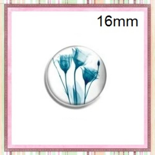 X2 cabochons trio de fleurs 16mm