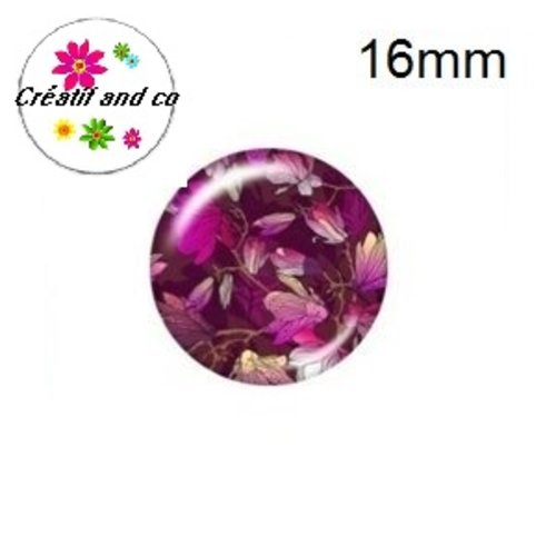 X2 cabochons fleuris 16mm