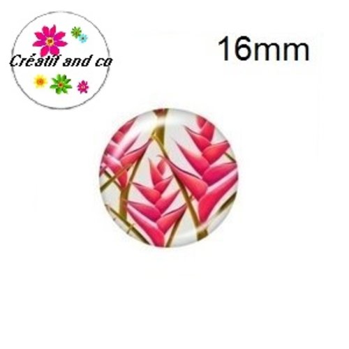 X2 cabochons fleuris 16mm