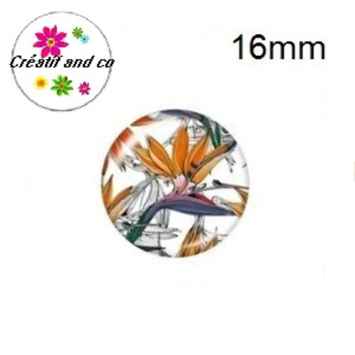 X2 cabochons fleuris 16mm