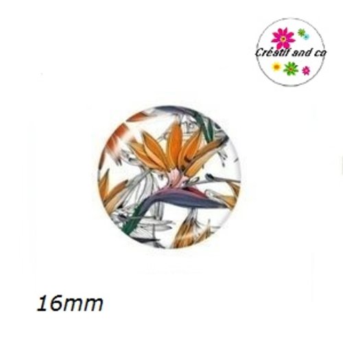 X2 cabochons fleuris 16mm