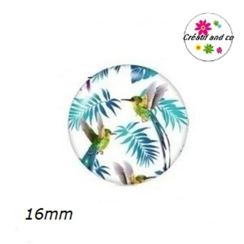 X2 cabochons duo de colibris 16mm