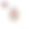 Cabochon goutte fleur rose 18x25mm